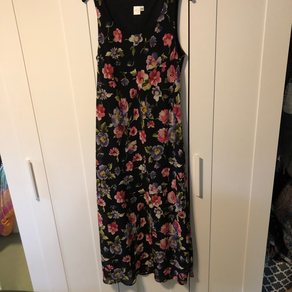 Floral Black Maxi Dress